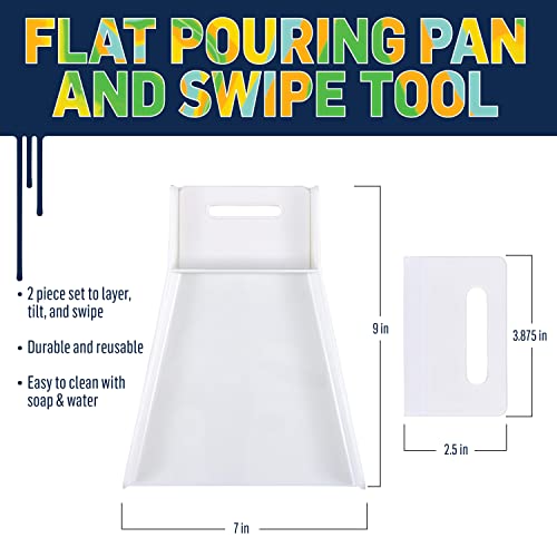 FolkArt Drizzle Flat Pouring Pan and Swipe Set, Durable Tools Perfect for DIY Paint Pouring Arts and Crafts Projects, 50828 - style: Pan and Swipe Set