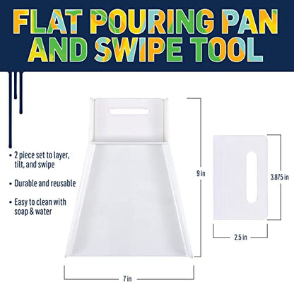 FolkArt Drizzle Flat Pouring Pan and Swipe Set, Durable Tools Perfect for DIY Paint Pouring Arts and Crafts Projects, 50828 - style: Pan and Swipe Set