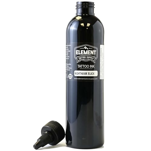 Element Tattoo Supply Nighthawk Black Tattoo Ink 8 oz Bottle - size: 8oz