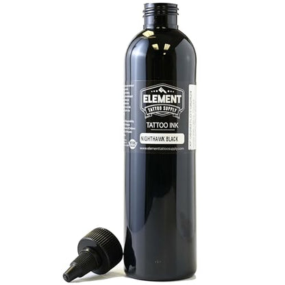 Element Tattoo Supply Nighthawk Black Tattoo Ink 8 oz Bottle - size: 8oz