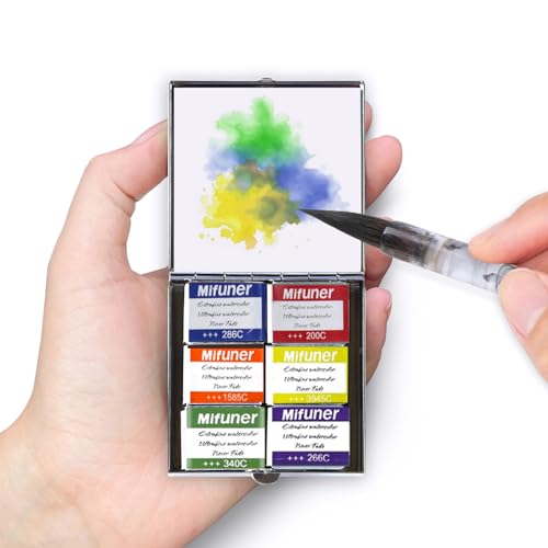 Mini Portable Handmade Artist Watercolor Paint,6 Colors Solid Watercolor - color: Solid Watercolor--Mix Color 11
