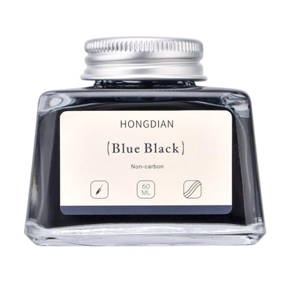 Hongdian Fountain Pen Bottled Ink Blue Black Color, 60ml Non Carbon Inkwell Bottle, Artist Calligraphy Ink - color: Blue Black
