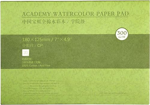 MEEDEN 5X7 Watercolor Paper Block, Textured Surface Watercolor Paper, Cold Pressed, 20 Sheets (140lb/300gsm) Art Paper for Watercolor Gouache Ink Acrylic and More - color: Cold Press, size: 5×7"