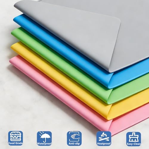 Silicone Painting Mat, Paint Mat for Kids, Siliocne Sheet for Crafts, Resin, Clay, Non Stick Art Pad with Raised Edge, Painting Supplies (Green, 23.6"×15.7") - color: Green