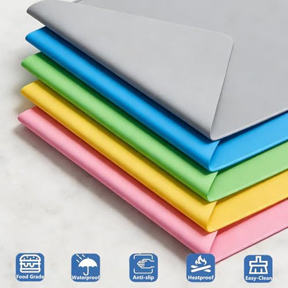 Silicone Painting Mat, Paint Mat for Kids, Siliocne Sheet for Crafts, Resin, Clay, Non Stick Art Pad with Raised Edge, Painting Supplies (Green, 23.6"×15.7") - color: Green
