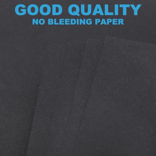 PATIKIL A7 Refill Paper, Unlined Blank Kraft Paper Refillable 6 Hole Filler Inserts Loose Leaf Paper for 6 Ring Binder Notebook, 80 Sheets/160 Pages, Black