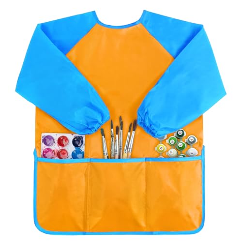 Kopokita Kids Art Smock, Toddlers Painting Apron Children Artist Smock - color: Orange