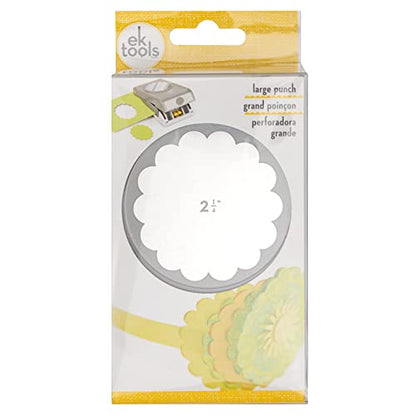 EK tools 2.25-Inch Scallop Circle Punch, Large, New Package, White