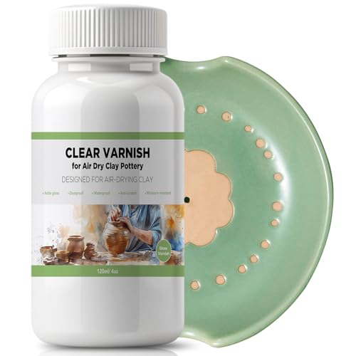 120ml Air Dry Clay Varnish - Air Dry Clay Sealant - Air Dry Clay Glaze | Waterproof, Clear, Gloss, Finish Clear Varnish for Pottery, Used to Prevent Clay Cracking, Scratches, Wear - style: Gloss Varnish