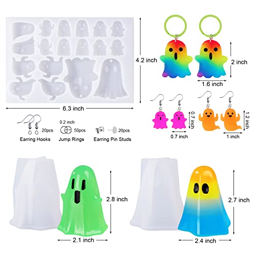 LET'S RESIN Ghost Shape Resin Earring Molds, Silicone Molds for Epoxy Resin - color: Ghost Molds