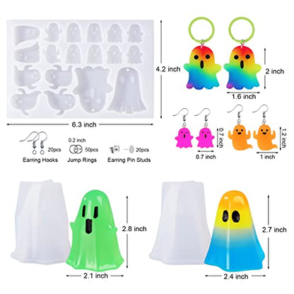 LET'S RESIN Ghost Shape Resin Earring Molds, Silicone Molds for Epoxy Resin - color: Ghost Molds
