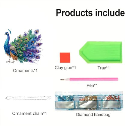STGLCR Peacock Diamond Art Hanging Kit for Adult,Special Shaped Rhinestone,DIY Acrylic 5D Diamond Art Painting Window Pendants Home Garden Wall Hanging Kits Hanging Ornament,Double Sided. - color: peacock