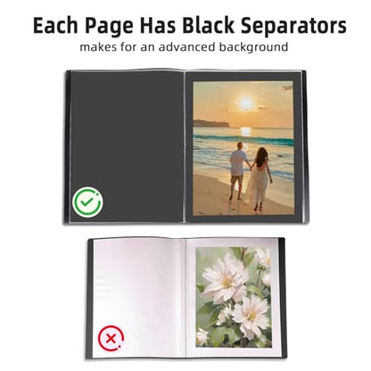 Large 13"x19" Art Portfolio Heavy Duty Binder with Plastic Sleeves, Portfolio Folder with 30 Clear Sheet Protectors, Display 60 Pages, Poster Binder， (medium（13x19in）) - size: medium（13x19in）
