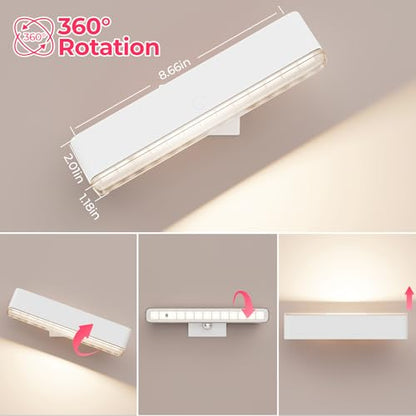 Wireless Vanity Light for Mirror Rechargeable Stick On Makeup Light - color: White