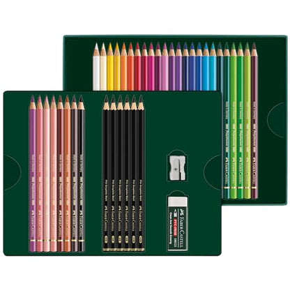 Faber-Castell Polychromos and Pitt Graphite Matte Giftset Artist Gift Set, Multi-Color 40 Count - style: 40 Count
