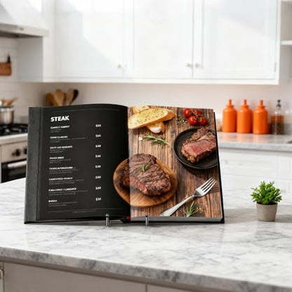 Artliving Metal Plate Stands for Display - 8-Inch Tabletop Holder for Decorative Plates, Picture Frames, Cookbooks, Plaques - Black Iron Display Easels - 2 Pack - size: 8“（2 pack）