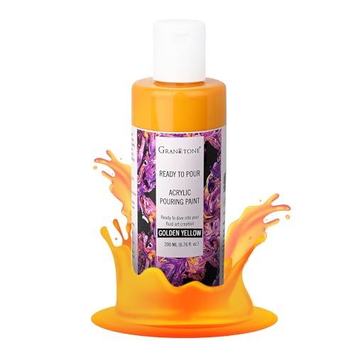 GRANOTONE Pouring Paint Golden Yellow 6.76 fl oz 200 ml - color: GOLDEN YELLOW