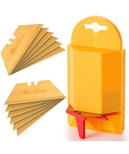 Bates - Utility Knife Blade Dispenser, 40 Pack, Titanium Plated Box Cutter Refills - color: Titanium With Dispenser, size: 40 Pack