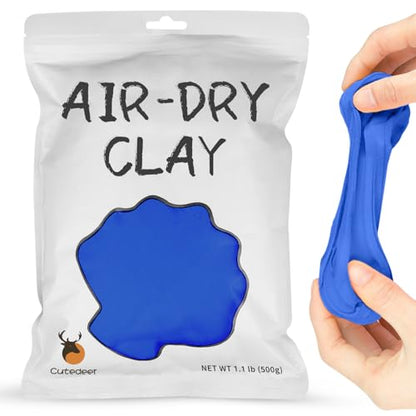 Cutedeer Blue Air Dry Clay, 1.1lb Foam Modeling Clay, Soft Squishy Molding for Kids Adults, Arts & Crafts Project Slime Supplies(1.1lb - 1 Pack, Blue) - color: Blue, size: 1.1lb - 1 PACK