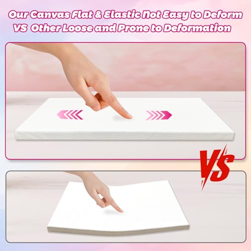 Stretched Canvas for Painting, 12Pack 8X10 Blank Canvas for Painting, Triple Primed 5/8" Profile Cotton Professional Artist Quality White Canvas,Ready to Paint, Art Supplies for Acrylic, Oil - size: 12pk-8x10 inch
