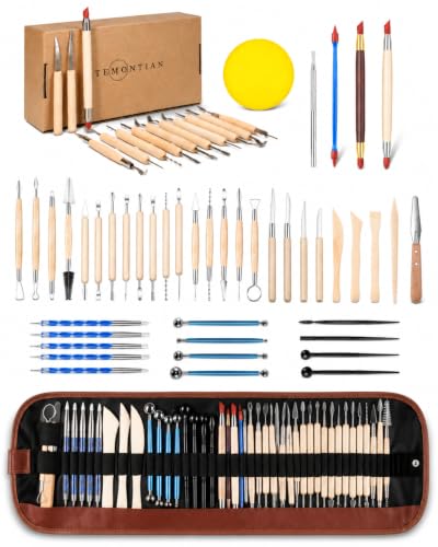 Clay Sculpting Tools for Pottery, Polymer & Air Dry Clay, 44 PCS - color: RED