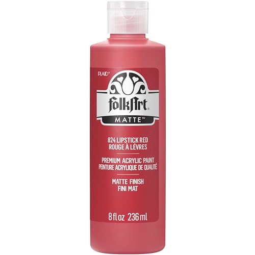 FolkArt Acrylic Paint in Assorted Colors (8 oz), , Lipstick Red - color: Lipstick Red, size: 8 Fl Oz (Pack of 1)