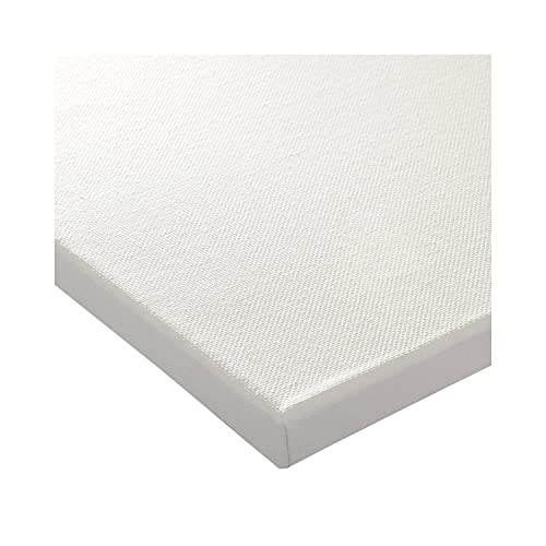 KINGART Stretched White Canvas Set – Rectangle, 9x12 Inch, 8-Pack – 100% Cotton, Triple Gesso Primed – 5/8" Profile Back-Stapled Artist Boards for Acrylic, Oil, Pouring, & Mixed Media Painting - size: 9" x 12"