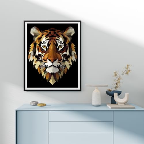 Natuyalo Paint by Numbers for Adults Tiger Totem, Paint by Numbers Kit on Canvas for Beginners, Abstract Animals Painting Art Craft Set, 3 Paintbrushes and Acrylic Paint 16x20 Inch - color: ART-13