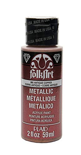 FolkArt Metallic Acrylic Paint in Assorted Colors (2 Ounce), 666 Antique Copper - color: Antique Copper, size: 2 Fl Oz (Pack of 1)