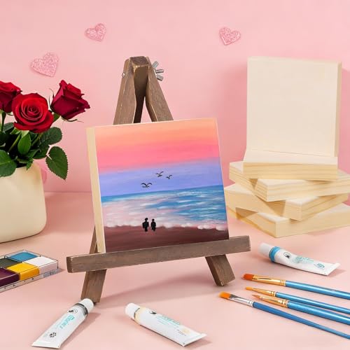8 Pack 6x6 Inch Unfinished Square Wood Panels for DIY Painting Crafts - size: 6"×6" 8 Pack