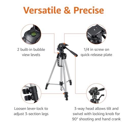 Amazon Basics 60-inch Lightweight DSLR Tripod with Bag, Black - size: 60-in, style: Tripod Only