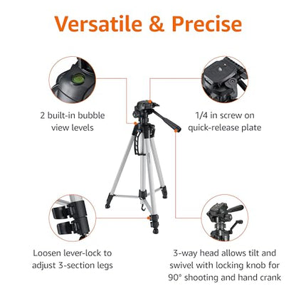 Amazon Basics 60-inch Lightweight DSLR Tripod with Bag, Black - size: 60-in, style: Tripod Only