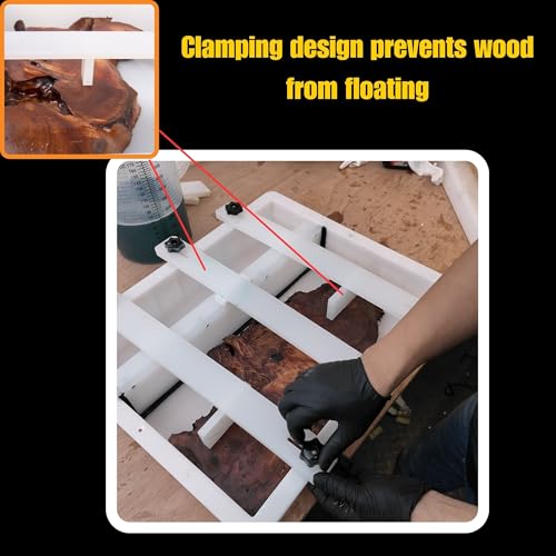 Kalinta Epoxy Mold with Divider Adjustable- 31.5x19.5x3in No-Seal Resin Mold Integrated Clamping System - Perfect for Beginners & Experienced Artists Alike - Ideal for Creative Resin Art Projects - size: 31.5"x19.5"x3"