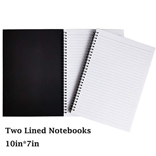 Twinkle Spiral Notebooks, Ruled Notebooks, Thick Paper, 60 Sheets, 10" X7”, 2 Pack (Black, Line) - color: Black Line