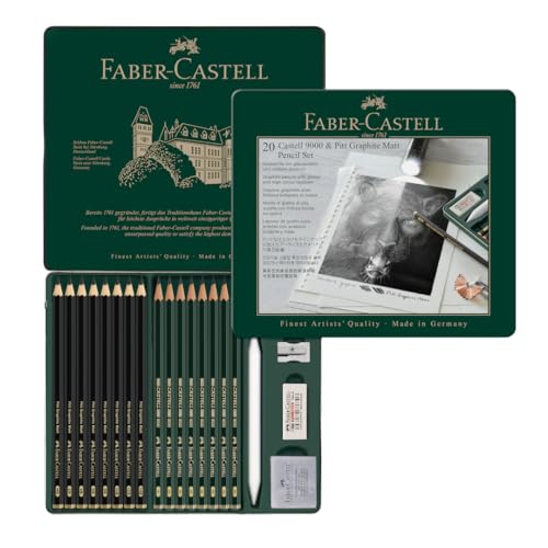 Faber-Castell Graphite Pencil Pitt Mat - 8pcs. and 9000 8pcs. in tin