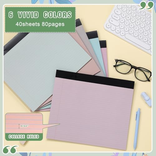 Lincia 6 Pcs Legal Pads Landscape Notebook, Boho Color - color: Boho Color