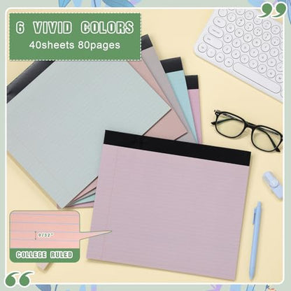 Lincia 6 Pcs Legal Pads Landscape Notebook, Boho Color - color: Boho Color