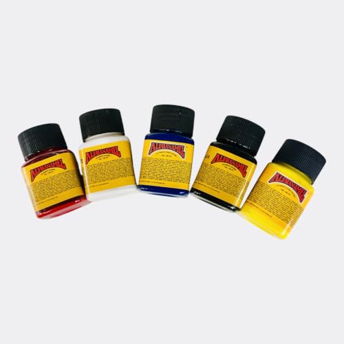 AlphaNamel Hobby/Model Enamel Paint Primary Pack - 5 Essential Colors - Oil-based, Fast Drying, Suitable for Miniatures, Metal, Plastic, Vinyl, Wood and Rubber - style: Primary Colors (5-Pack)