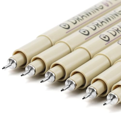 Muchcute Extra Fine Point Writing Pens,6 Black 0.25mm Smooth No Bleed Bible - color: 6 Extra Fine 01(0.25mm)