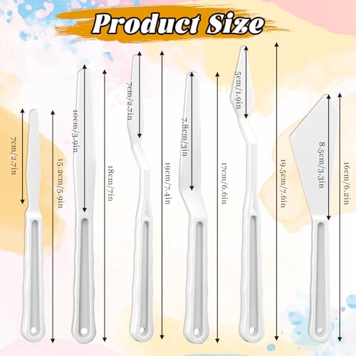 Plastic Palette Knives Set, 30 Pieces Spatula Palette Knives Thin Flexible Art Knife Tools for Mixing, Spreading, Scratching, Layering Colors, Oil Acrylic Watercolor Painting