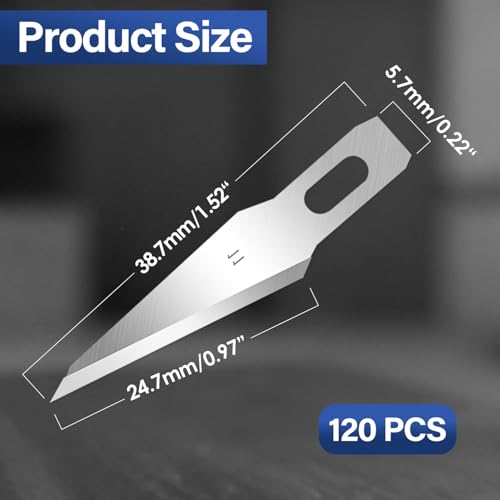 120 Pack Hobby Knife Blades, #11 Obtuse Angle High Carbon Steel Replacement Blades for Craft & Art, Standard Sharpness Craft Knife Refills for Paper, Fabric & Thin Plastic - style: #11 Obtuse Angle