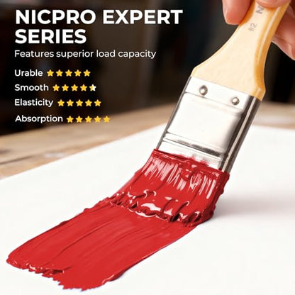 Nicpro 26pcs Professional Paint Brush Set with Palette Knife & Canvas Roll | Artist Paint Brushes for Acrylic Painting, Oil, Watercolor & Gouache, Adults Art Painting Tools Supplies - color: Burlywood