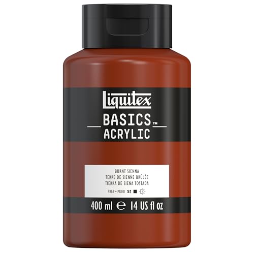 Liquitex BASICS Acrylic Paint, 13.5-oz Bottle, Burnt Sienna - color: Burnt Sienna, size: 13.5 Fl Oz (Pack of 1)
