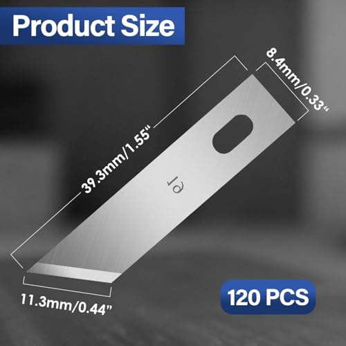 120 Pack Hobby Knife Blades, #19 High Carbon Steel Replacement Blades for Craft & Art, Standard Sharpness Craft Knife Refills for Paper, Fabric & Thin Plastic - style: #19