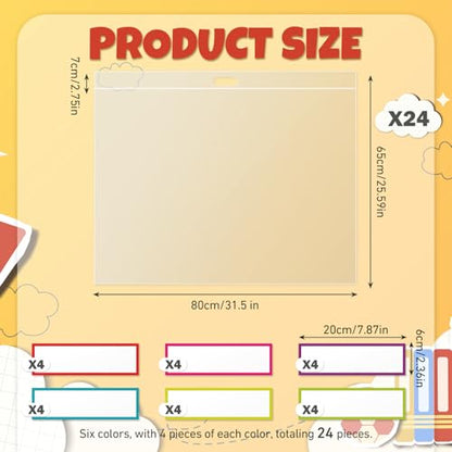 24 Pack Large Poster Storage Bags Bulk for Student Classroom