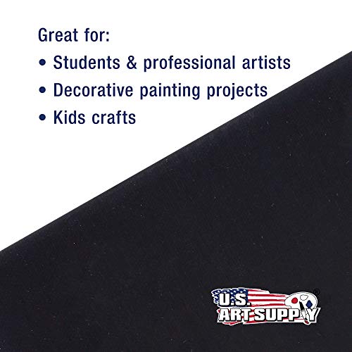 U.S. Art Supply 8 X 10 Inch Black Art Canvas Board Panels 6 Pack - 8 Ounce Heavyweight Cotton Acid Free Canvases for Painting Acrylics and Watercolor (1 Case of 6 Single Canvas Painting Panels) - size: 8" x 10"