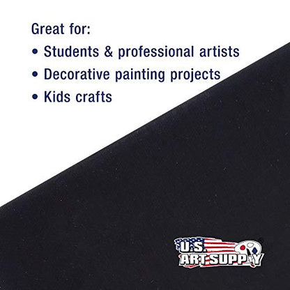 U.S. Art Supply 8 X 10 Inch Black Art Canvas Board Panels 6 Pack - 8 Ounce Heavyweight Cotton Acid Free Canvases for Painting Acrylics and Watercolor (1 Case of 6 Single Canvas Painting Panels) - size: 8" x 10"