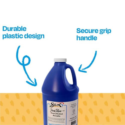 Sax True Flow Heavy Body Acrylic Paint, 1/2 Gallon, Phthaloyl Blue - 439283, 64 Fl Oz (Pack of 1) - color: Phthaloyl Blue