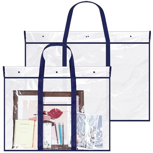 Windyun 2 Pcs Large Poster Storage Bag 48 x 36 Inches 31.5 x 25.5 Inches Bulletin Board Holder Classroom Organization and Storage Poster Container Art Portfolio Case(Blue) - color: Blue