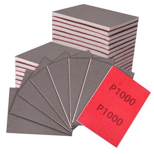 24Pcs Sanding Sponge 1000 Grit Wet Dry Soft Foam Hand Sander Block - size: 24pcs 1000 Grit, style: Aluminum